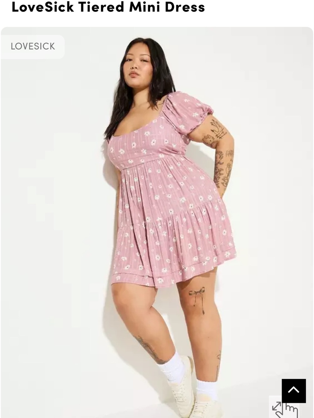torrid Pink Floral Square-Neck Tiered Mini Dress size 0